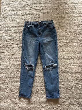 Vibe & Rant Women's Distressed High-Rise Blue Jeans Size 29